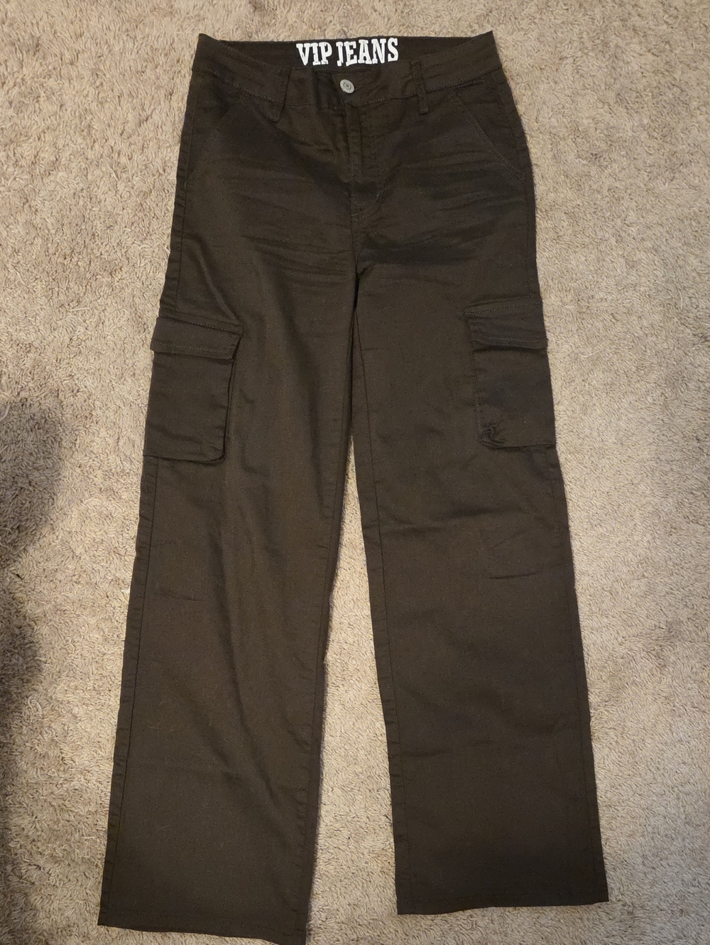 VIP Dark Green Women's Cargo Pants with Side Pockets